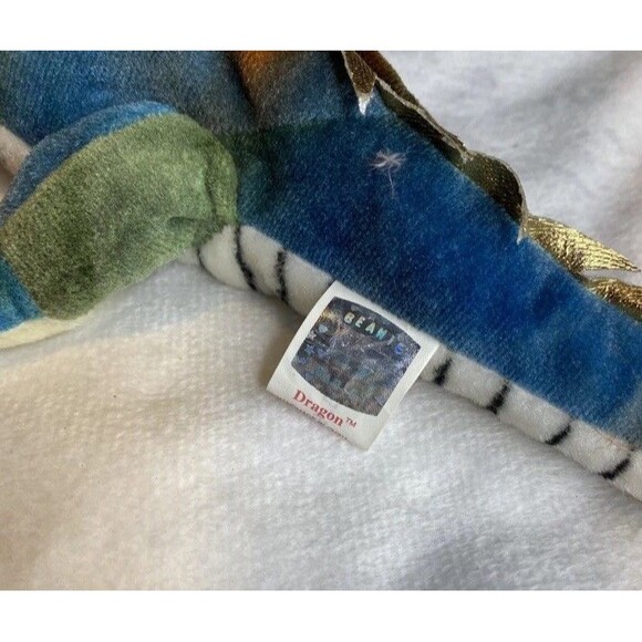 Vintage 2000 TY Beanie Babies Zodiac Dragon Plush Stuffed Animal 12" Gold Scales - Picture 5 of 6
